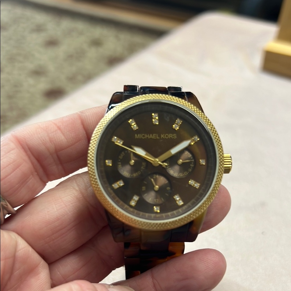 Michael Kors Gold and Brown Chronograph Watch